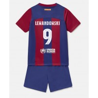 Camisa de time de futebol Barcelona Robert Lewandowski #9 Replicas 1º Equipamento Infantil 2023-24 Manga Curta (+ Calças curtas)